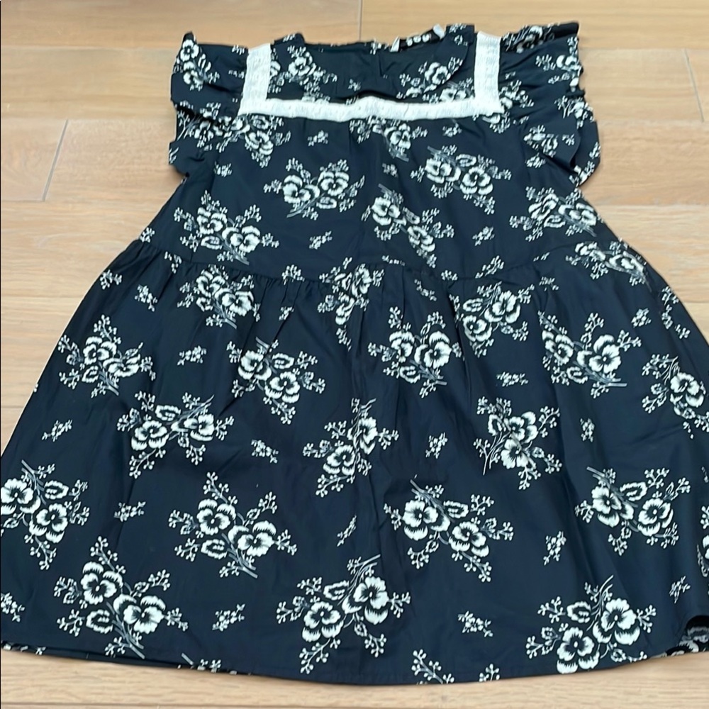 Sea New York Black Cream Floral Sundress Girls 8